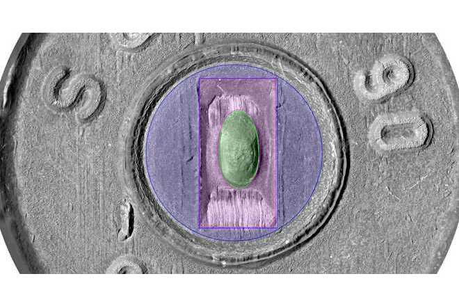 Characteristic ballistic areas on CC bottoms. image