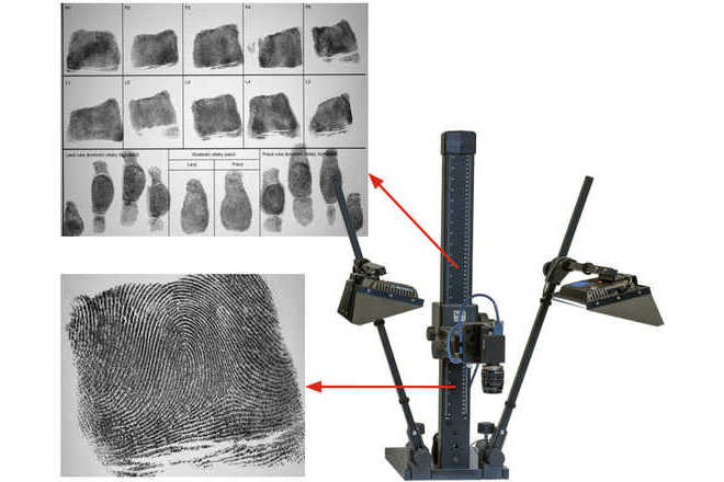 The stand with a camera and LED lights. image