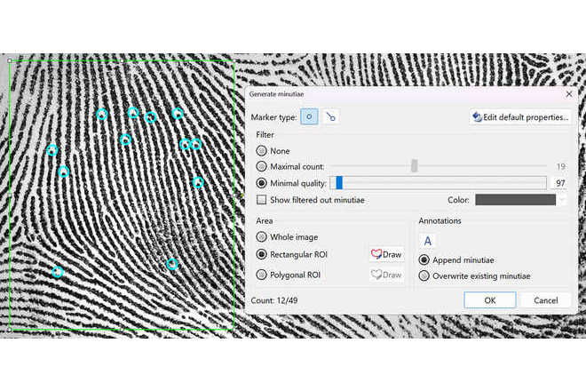 Generate minutiae function. image